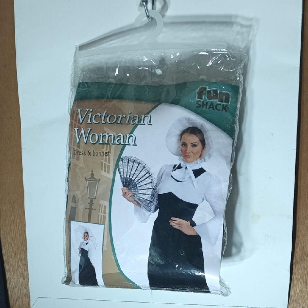 Victorian Woman Costume Maxi Dress - Black and White